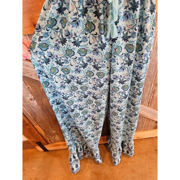 BOG Darcy jumper LOOK blue floral Flare boho summer one piece whimsical fun L - Picture 6 of 12